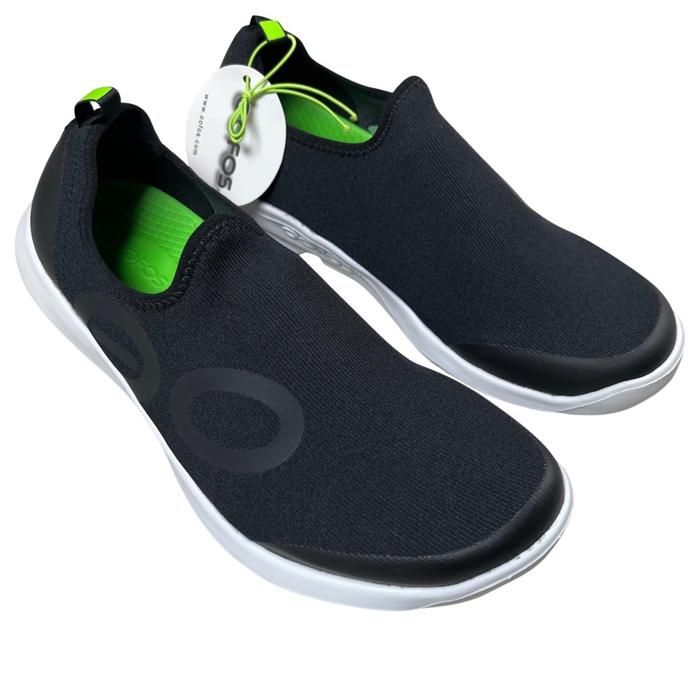 New‎ OOFOS OOmg Sport Shoes Mens 10 Black White Recovery Slip On Sneakers 5085